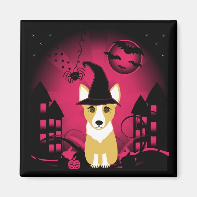 Corgi Witch Magnet (Framsidan)