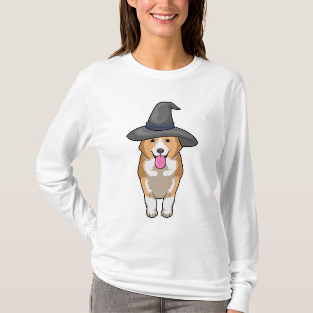 Corgi Witch T Shirt (Framsida)
