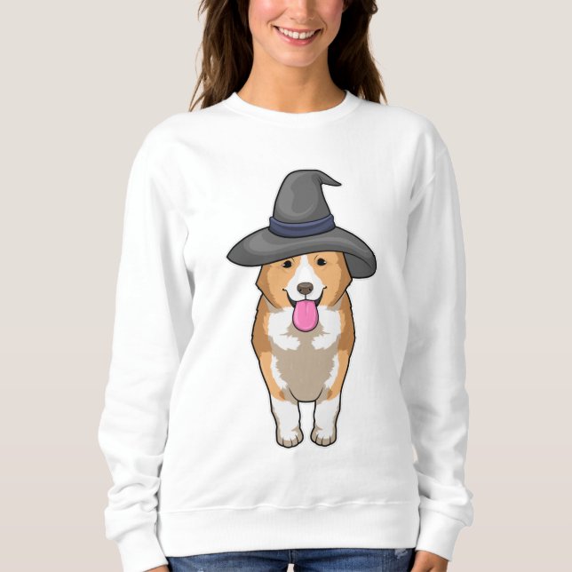 Corgi Witch T Shirt (Framsida)