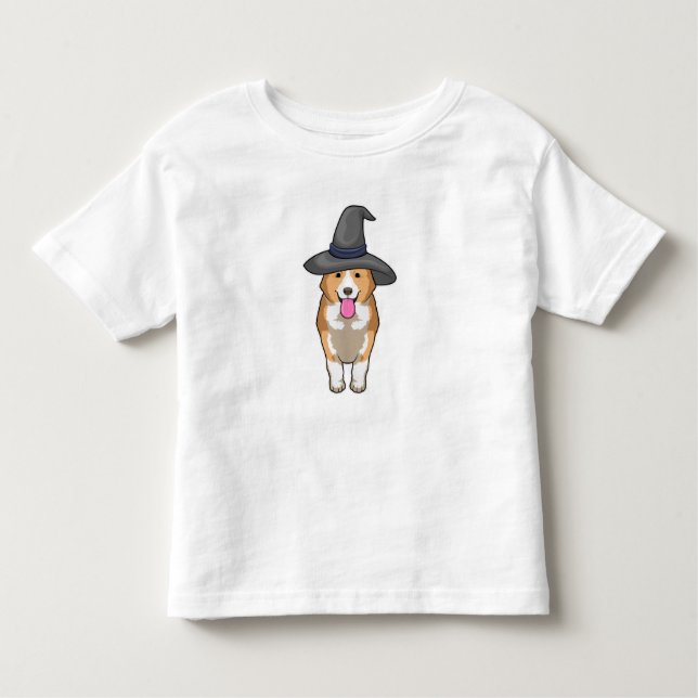 Corgi Witch T Shirt (Framsida)