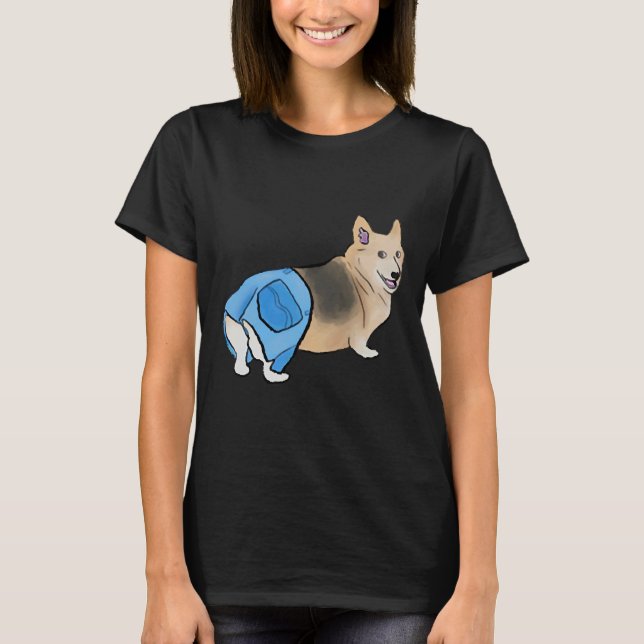 Corgi With Pants T Shirt (Framsida)