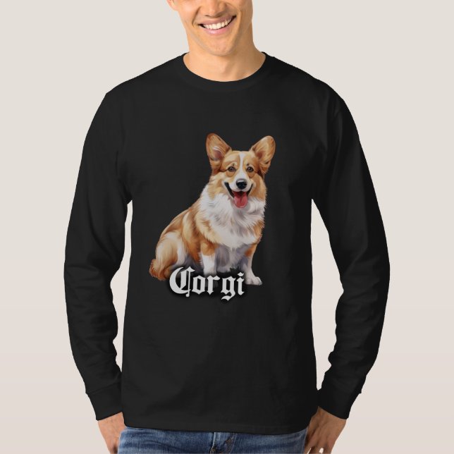 Corgi x Welsh Corgi Hund T Shirt (Framsida)