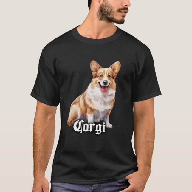 Corgi x Welsh Corgi Hund T Shirt (Framsida)