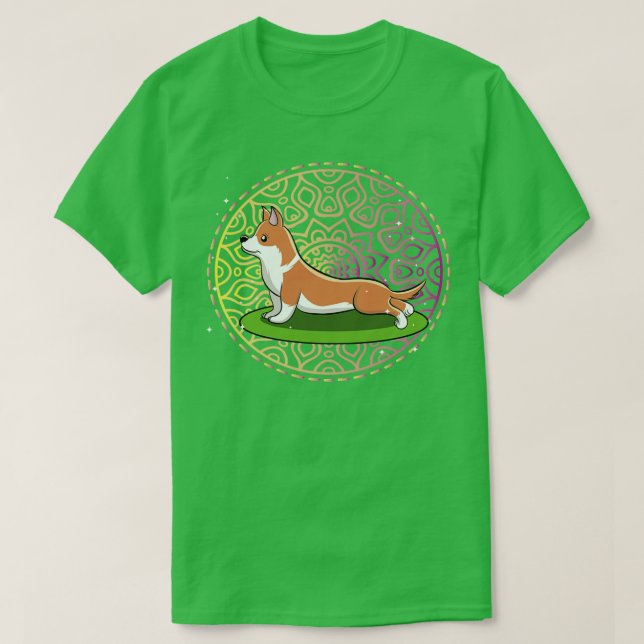 Corgi Yoga Doga Hund Yoga T Shirt (Design framsida)
