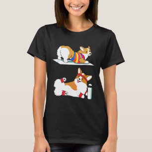 Corgi Yoga På Mattan Cool För Corgi Hund T Shirt