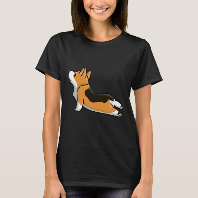Corgi Yoga Pose T Shirt (Framsida)