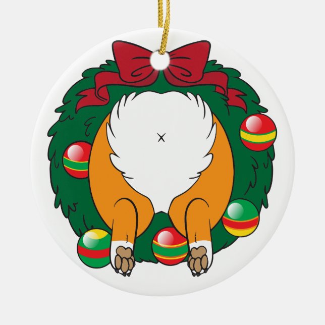 Corgiändakran Julgransprydnad Keramik (Framsidan)