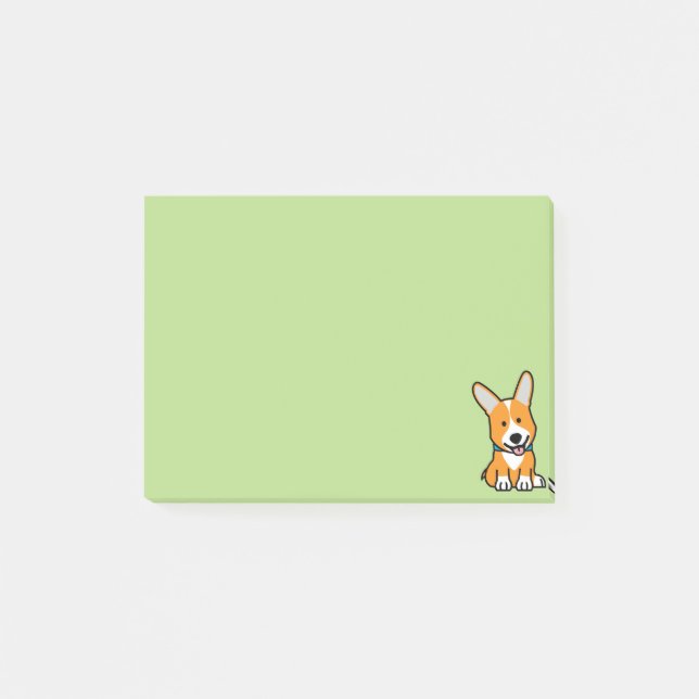 CorgiCorgis förföljer den walesiska lyckliga Post-it Block (Framsida)