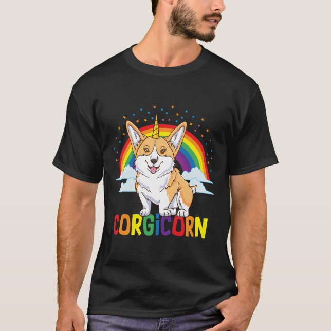 Corgicorn Corgi Unicorn T Shirt (Framsida)