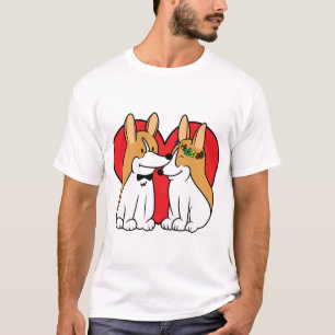 Corgien kopplar ihop manar T-tröja Tröja