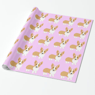 Corgiflickahund med rosa pilbågar presentpapper