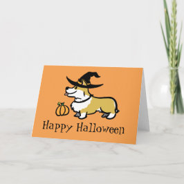 CorgiHalloween häxa Kort