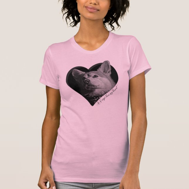 Corgihjärta T T-shirt (Framsida)