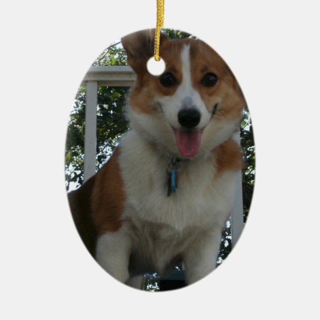 Corgihundprydnad Julgransprydnad Keramik (Framsidan)