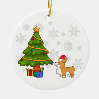 Corgijulgranprydnad Julgransprydnad Keramik