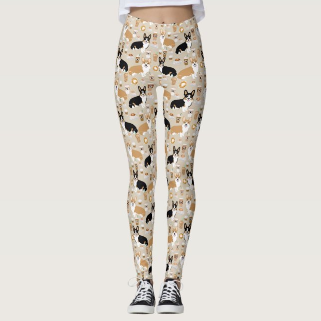 Corgikaffedamasker - koftacorgis leggings (Framsida)