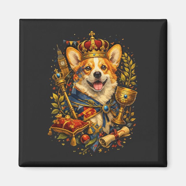 Corgikungen Magnet (Framsidan)