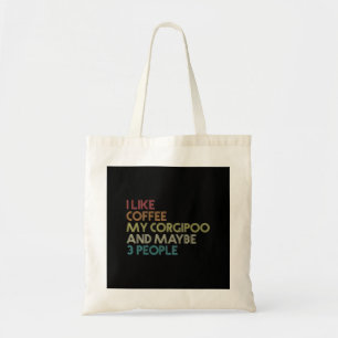Corgipoo Hundägare Gift Coffee Älskare Funny Vinta Tygkasse