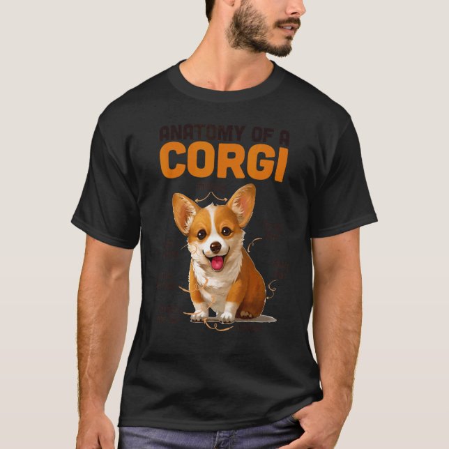 Corgis anatomi   Corgi Valp Anatomi T Shirt (Framsida)