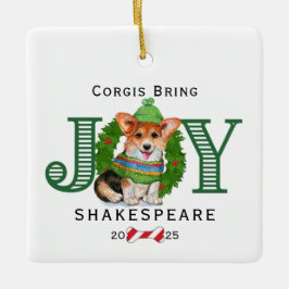 Corgis Get Joy Julgransprydnad Keramik