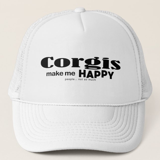Corgis gör mig Lycklig Keps (Framsida)