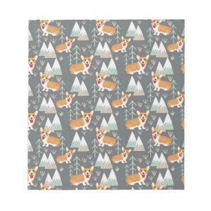 Corgis i bergen och Mönster Anteckningsblock