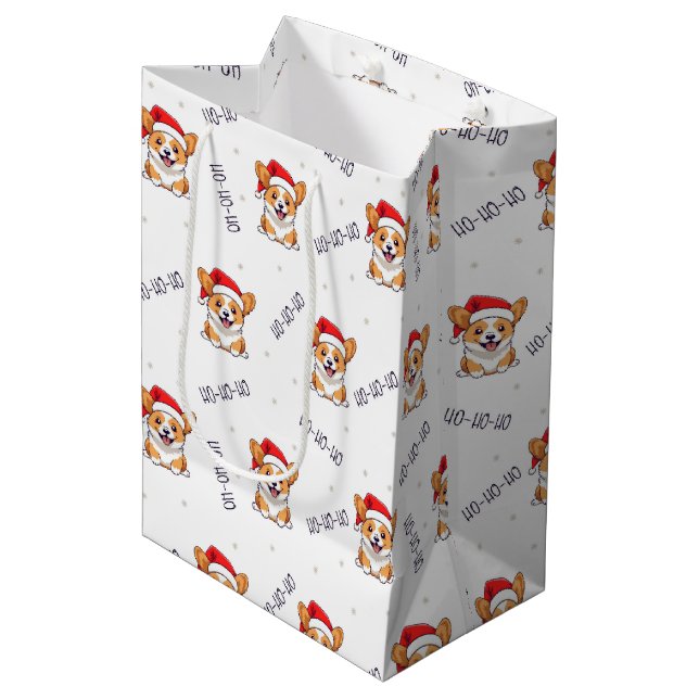 Corgis i Santa Hats jul Mönster (Framsidan Vinklad)