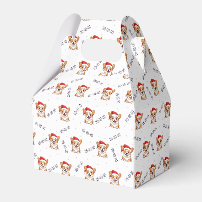 Corgis i Santa Hats jul Mönster Presentaskar (Framsidan Sidan)