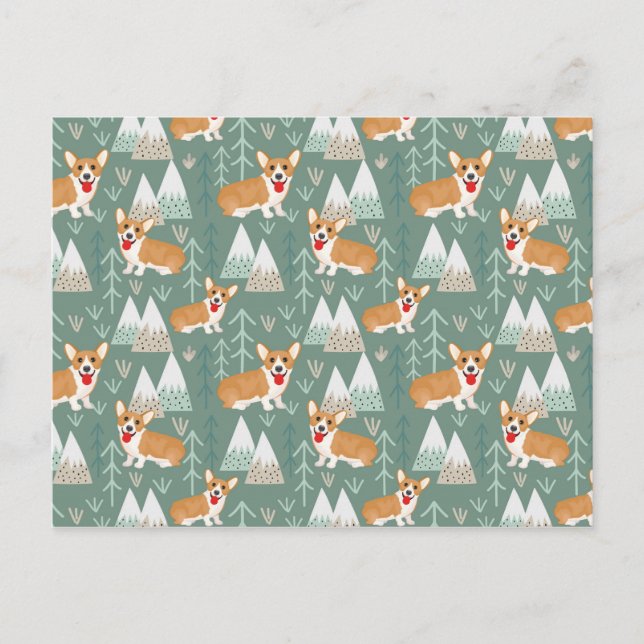 Corgis i skogarna Mönster i bergsområdena Vykort (Framsida)