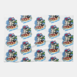 Corgis i snö kökshandduk