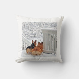 Corgis i snön kudde