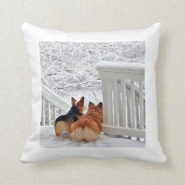 Corgis i snön kudde
