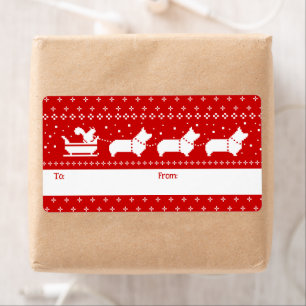 Corgis jul Sleigh Hundar Helgdag to Från Fraktsedel