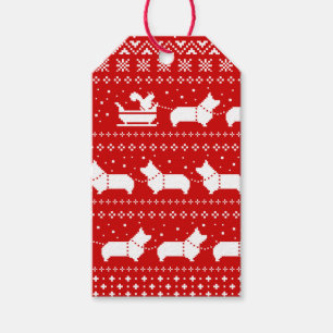 Corgis jul Sleigh Hundar Helgdag to Från Presentetikett