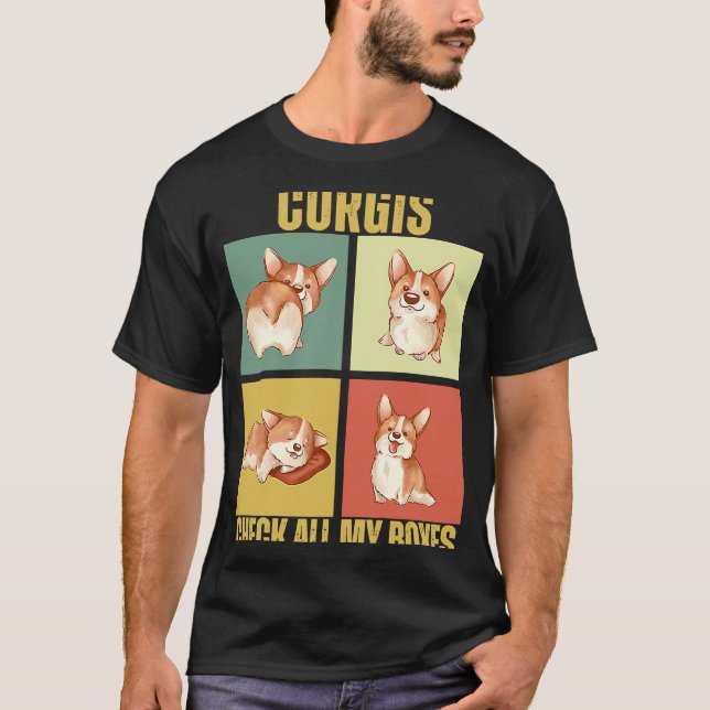 Corgis kryssar alla mina rutor  Corgi T Shirt (Framsida)
