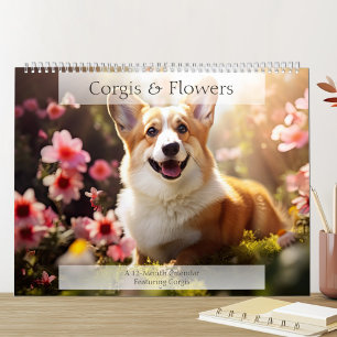 Corgis och Flowers Hund älskare Kalender