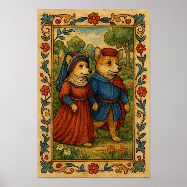 Corgi's Out on a Stroll Poster (Framsidan)