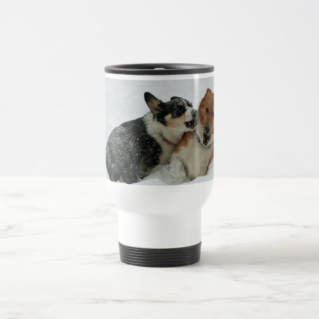 Corgis på lek resemugg (Center)