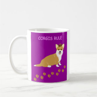 Corgis Rule Purple Kaffemugg