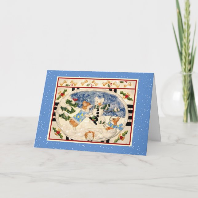 Corgisnögubbejulkort Helgkort (Framsida)