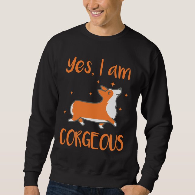 Corgous Corgi Lång Ärmad Tröja (Framsida)