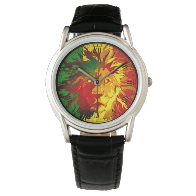 cori rasta reggae graffiti flagga lejon armbandsur (Framsida)