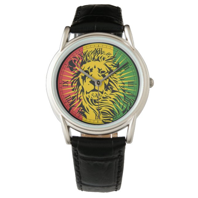 cori rasta reggae graffiti flagga lejon armbandsur (Framsida)