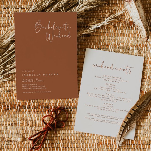 CORIANDER Bohemian Burnt Orange Bachelorette Inbjudningar (Skapare uppladdad)