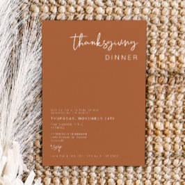 CORIANDER Bohemian Terracotta Thanksgiving Dinner Inbjudningar