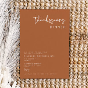 CORIANDER Bohemian Terracotta Thanksgiving Dinner Inbjudningar