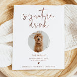 CORIANDER Boho 1 Foto Personlig Signaturdryck  Poster<br><div class="desc">Denna signaturdrycksskylt har en bildplats,  en kantig handskriven teckensnitt och en modern minimalistisk design med en boho rost och vit färgkombination. Ändra enkelt teckensnitt och bakgrundsfärg för att matcha din händelse. Denna skylt är perfekt för att lägga till antingen ett foto av bruden och brudgummen,  ungarna eller ditt favoritfamiljedjur.</div>