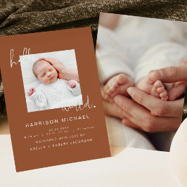 CORIANDER Boho Newborn One Photo Notice Inbjudningar