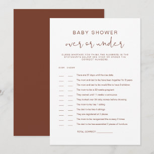 CORIANDER Boho rostar över under babyvisningsspel Inbjudningar