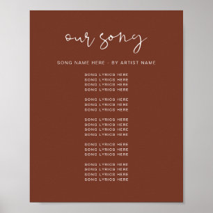 CORIANDER Boho Rust Bröllop Sång Lyrics Poster
